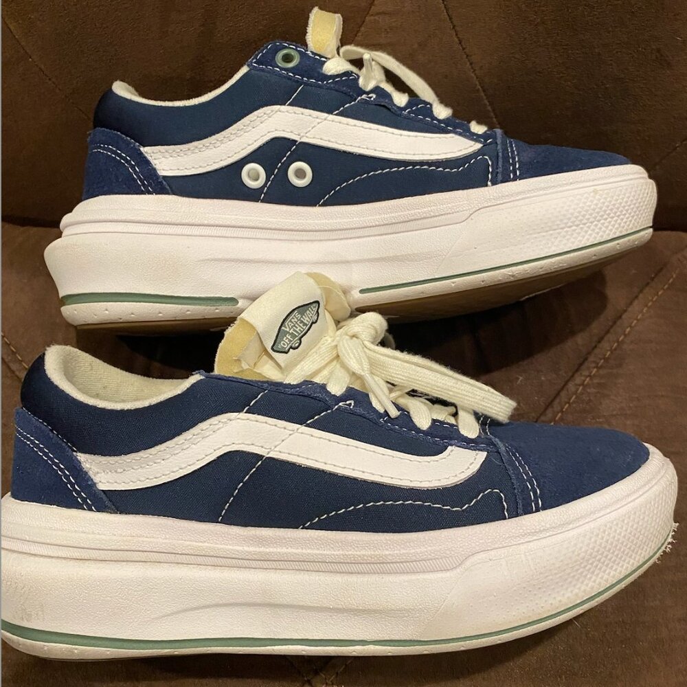 Vans Pop Color Old Skool Overt CC Shoe Blue Comfy Cush wmn sz 6.5/men sz 5.0